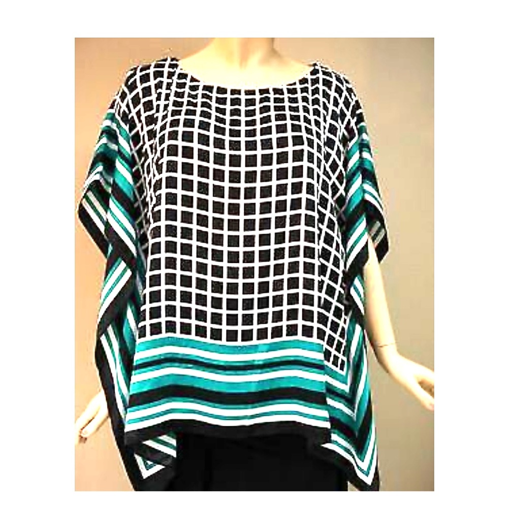 Michael Kors Caftan Blouse  -  Black & Isl…